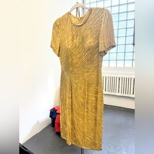 Hand beaded 80s gold glitter party dress ✨